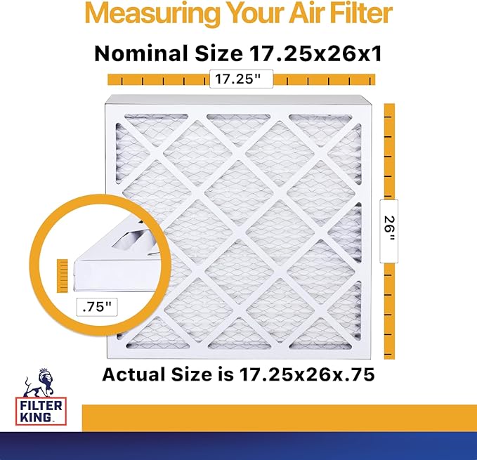 Filter King 17.25x26x1 Air Filter | 12-PACK | MERV 13 HVAC Pleated A/C Furnace - Image 2