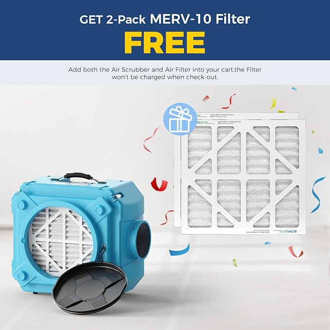 ALORAIR Air Scrubber with 3 Stage Filtration, Stackable Negative Air Machine - Image 2