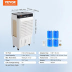 VEVOR Evaporative Air Cooler, 2100 CFM 13X34 inch Air Cooler, 3 Speeds and 12H - Image 7