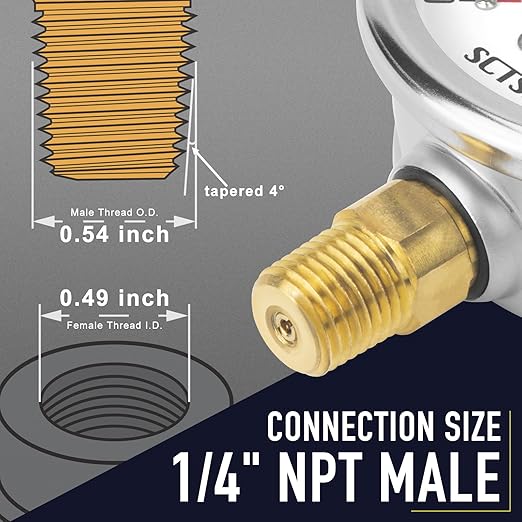 2-1/2" Dial Size, 0-5000 Psi Pressure Gauge, Glycerin Liquid Filled, 1/4" NPT - Image 4