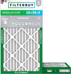 Filterbuy 20x36x2 Air Filter MERV 8 Essential Dust & Allergy Defense, by Filterbuy
