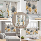 Spring Tulips Flower Kitchen Curtains 45 Inch Length, Short Cafe Window - Image 7