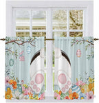 Easter Bunny Kitchen Curtains 45 Inch Long 2 Panel Set, Rod Pocket Window - Image 2