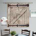 Farmhouse Wood Grain Bedroom Curtains 72 Inch Length, Window Curtains Tab Top - Image 4