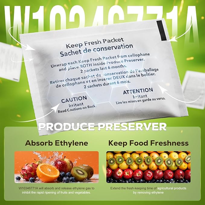 Funmit W10311524 Air Filter & W10346771A Freshflow Produce Preserver Replacement - Image 6