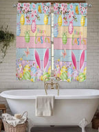 Colorful Easter Living Room Curtains 72 Inches length, Spring Watercolor Bunny - Image 7