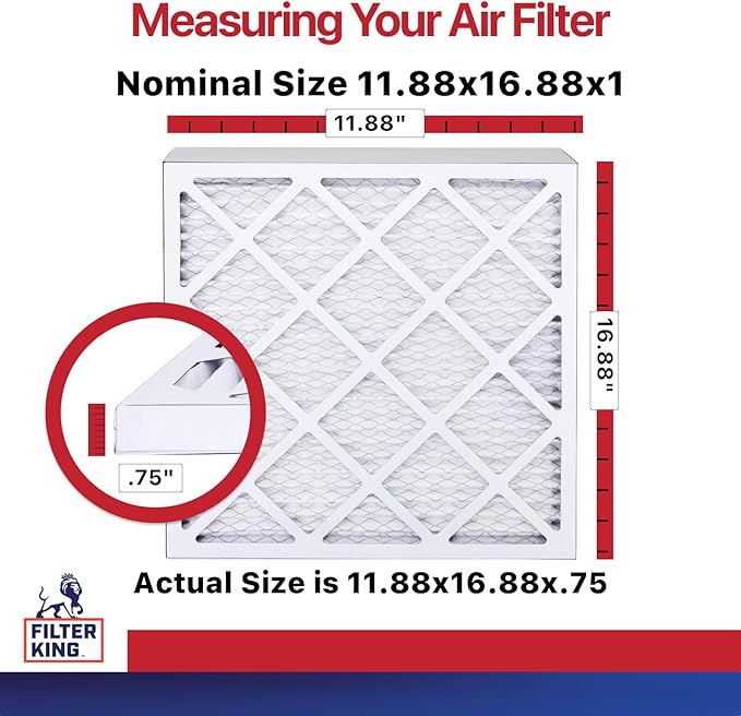Filter King 11.88x16.88x1 Air Filter | 12-PACK | MERV 11 HVAC Pleated A/C - Image 2