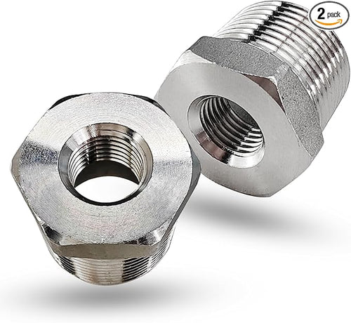 3/4" NPT Male to 1/4" NPT Female Hex Bushing Reducer, 304 Stainless Steel NPT by feyadaperonline