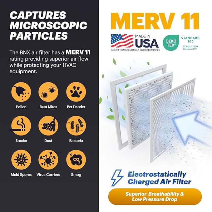 BNX TruFilter 24x24x1 Air Filter MERV 11 - Image 3