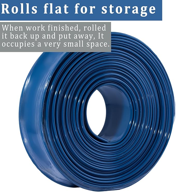Pool Backwash Hose 1 1/2 inch × 50 ft Thicken Blue Water Discharge Pipe Lay - Image 6
