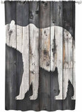 Sheer Curtains 72 Inches Long, Farmhouse Country Vintage Wood Grain Privacy by Unknown