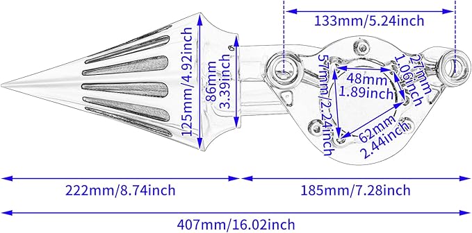 Air Cleaner Motorcycle CNC Spike Air Intake Filter Kit Fit - Image 7
