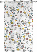 Cartoon Space Outdoor Curtains for Patio Astronauts Spacecraft Rockets - Image 9