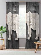 Sheer Curtains 108 Inches Long, Vintage White Brown Bear Semi Sheer Curtains - Image 5
