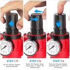 TAILONZ PNEUMATIC 0-150PSI 1/4 Inch NPT Red Industrial Grade 5 Stage Air Drying - Image 8