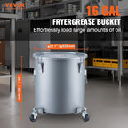 VEVOR Fryer Grease Bucket, 16 Gal Oil Disposal Caddy - Image 2