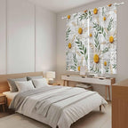 Spring Daisy Kitchen Curtains, Farmhouse Country Flower Leaf Plant Wood Grain - Image 4