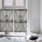 Vintage Gate Kitchen Curtains 45 Inches length, Farmhouse Wooden Grain Shabby - Image 5