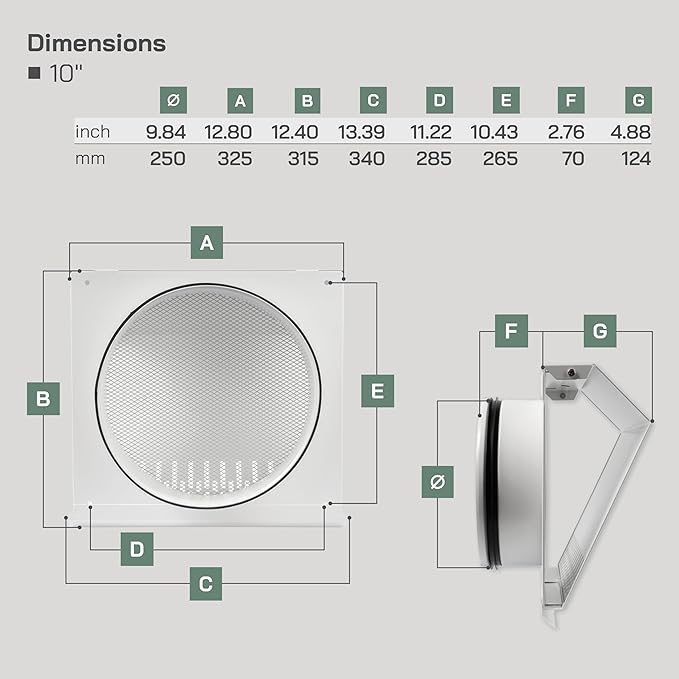 Vent Systems 10" Inch Air Supply Vent Cover - Image 6