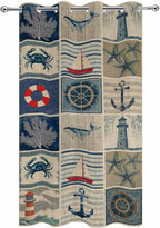 Oceans Outdoor Curtains for Patio Shell Starfish Whales Summer Vintage - Image 9