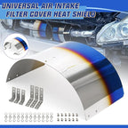 PTNHZ Universal Stainless Steel Air Intake Filter Cover Heat Shield Fits - Image 2