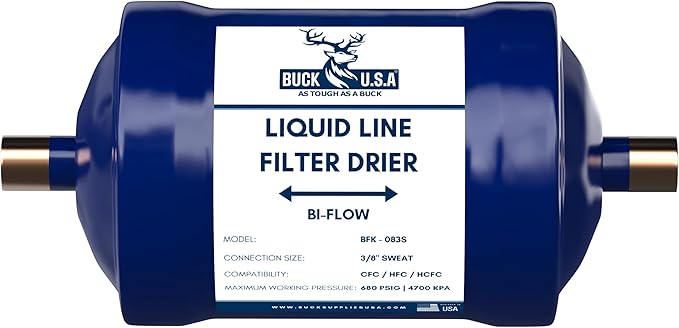 Buck Bi-Flow Refrigerant Liquid Line Filter Drier 3/8" ODF Sweat BFK-083S by BuckUSA