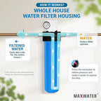 Max Water 20" x 4.5" Whole House Water Filter Housing, Big Filter Blue - Image 5