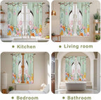 Easter Window Curtains 63 Inch Long 2 Panel Set, Rod Pocket Bedroom Curtains & - Image 8