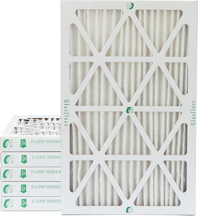Glasfloss 12x24x2 MERV 10 2" Inch Pleated Air Filters Box of 6. Actual Size: by Glasfloss