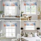 Ocean Corals Sheer Valance Curtains, Summer Beach Coral Sea Stars Wood Grain - Image 9
