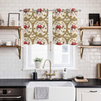 2 Panel Kitchen Cafe Curtains, Camels Palm Trees Sunlight Filtering Nature Air - Image 2