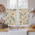 Spring Daisy Kitchen Curtains, Country Watercolor Flower Leaf Plant Light by Unknown