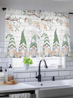 Sheer Curtains 54 Inch Length, Sage Green Gnomes Semi Sheer Curtains Light - Image 5