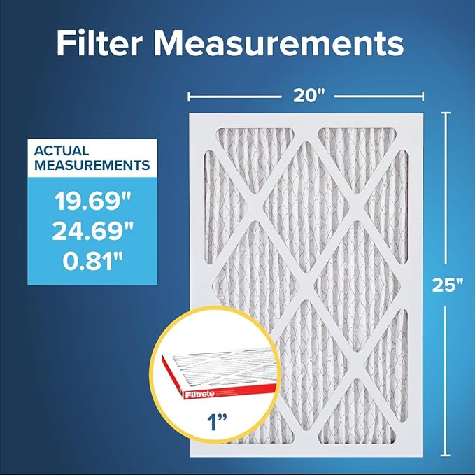 Filtrete 20x25x1 AC Furnace Air Filter, MERV 11, MPR 1000, Micro Allergen - Image 2