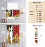 Sheep Flowers Kitchen Curtains 36 Inch Length, Small Window Curtains Tab Top - Image 8