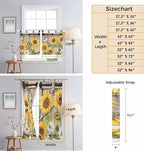 Farmhouse Sunflowers Bathroom Curtains 63 Inch Length, Window Curtains Tab Top - Image 8