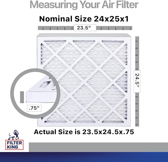 Filter King 24x25x1 Air Filter | 4-PACK | Carbon MERV 8 HVAC Pleated A/C - Image 2