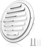 4'' Shiny Silver Paint Stainless Steel Air Vents, Louvered Grille Cover Vent by puunkeey
