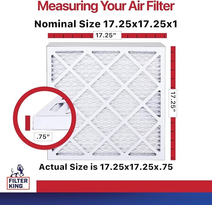 Filter King 17.25x17.25x1 Air Filter | 12-PACK | MERV 11 HVAC Pleated A/C - Image 2