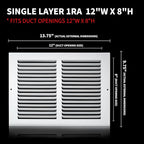 12x8 Vent Cover, Air Return Vent Cover, Flat Vent Cover, Rejillas De Aire - Image 2