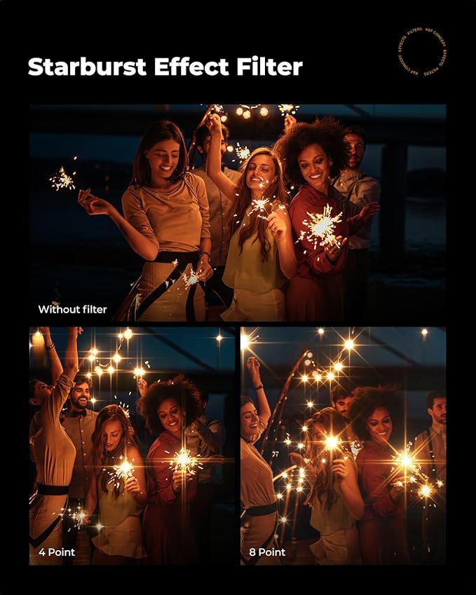 K&F Concept 62mm Variable Star Filter 4, 8 Points Cross Screen Effect-18 Layer - Image 5