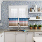 Blue Pink Brown Gradient Wood Grain Window Valance Curtains, Vintage Wood Board - Image 9