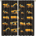 Kids Construction Window Curtains, Construction Machinery Equipment Mode of by SHElifestyle