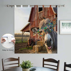 Farm Donkeys Bathroom Curtains 63 Inch Length, Window Curtains Tab Top - Image 4