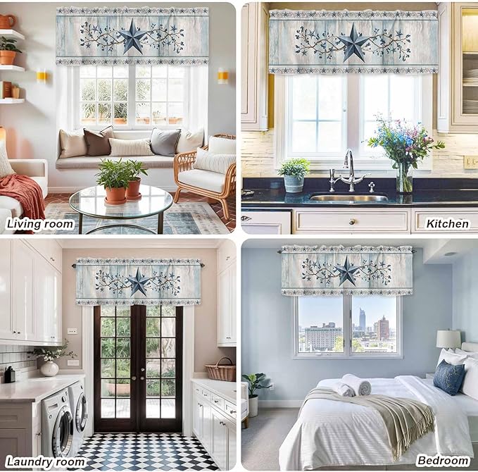 Texas Star Blue Curtain Valances - Image 9