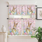 Kitchen Curtains Tiers and Valance Set of 3, Easter Light Filtering Window - Image 2