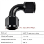 EVIL ENERGY 10AN Female to 10AN Female 90 Degree Swivel Coupler Union Fitting - Image 2