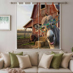 Farm Donkeys Bathroom Curtains 63 Inch Length, Window Curtains Tab Top - Image 9