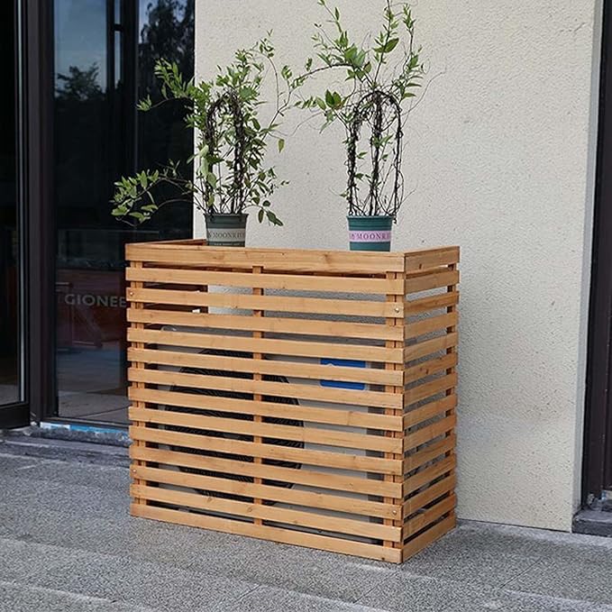 Wood Air Conditioner Fence Screen by Unknown