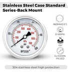 0-100Psi Glycerin Liquid Filled Low Pressure Gauge, 2.5" Dial Size, 1/4" G Back - Image 4